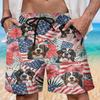 Patriotic Bernese Mountain Mens Swim Trunks - Amreican Tropical Hawaiian Mens Shorts - Summer Drawstring Beachwear Shorts Series 71 Size L view 2