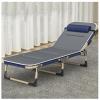 ZTGL Blue a,193x68cm, Camping Cot for Adults, Oversized Adjustable 5-Position Folding Chaise Lounge Chair, Ultralight Folding Cot, Portable Recliner with Pillow, Sun Lounger view 1