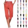 NineFit Basics Capri Yoga Pants for Women 2024 Trendy Summer Casual Track Cuff Sweatpants Comfy Jogger for Workout Running Hiking Orange, Medium view 1