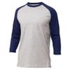 JOANOVA Clo Men's Casual Raglan 3/4 Sports Baseball Jerseys T Shirt Heather Grey/Navy Medium view 1