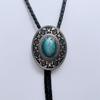ARTICAL HEART Vintage Silver Western Pattern Enamel Rodeo Cowboy Cowgirl Bolo Tie view 2