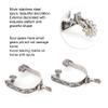 flexman 2PCS Horse Spurs, West Cowboy Exquisite Pattern Stainless Steel Horse Boot Spurs with Gear for Equestrian Competition Entertainment, Horse Training view 3