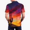 Ncpkcb Arizona Saguaro Cactus Sunset Men's Polo Shirts Fashion Short Sleeve Golf Shirts Summer Botton Down T-Shirt, XX-Large view 2