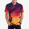 Ncpkcb Arizona Saguaro Cactus Sunset Men's Polo Shirts Fashion Short Sleeve Golf Shirts Summer Botton Down T-Shirt, XX-Large view 4