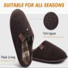 COFACE Unisex Mens Womens Cozy Memory Foam Scuff Slippers Casual Slip On Warm House Shoes Indoor/Outdoor Felt Sandal Slipper size 9 Brown view 3