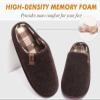 COFACE Unisex Mens Womens Cozy Memory Foam Scuff Slippers Casual Slip On Warm House Shoes Indoor/Outdoor Felt Sandal Slipper size 9 Brown view 4