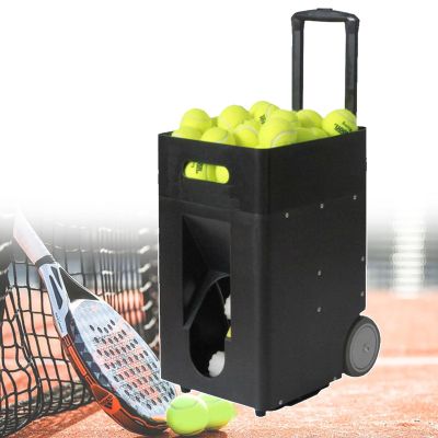 ddingsmafosee Automatic Tennis Ball Launcher,50 Large Capacity,Tennis Ball Serving Machine,Pre-Programmed & Custom Drills,Complete Training Mode,for Beginners Solo Training Sports,Simple to Use