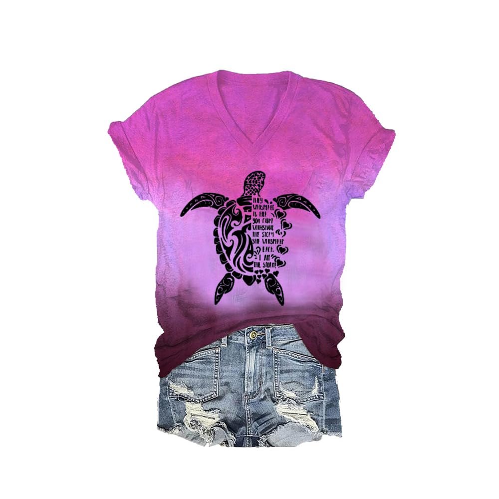 MOGUI Just A Little Bit Salty Tee Just A Little Bit Salty Shirts Maui Turtle Tshirt Fun Graphic Tshirt Casual Vintage Tee Funny Vneck Tank Top Purple, 5X-Large