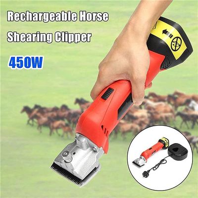 JKSVTF Professional Equine Trimmer Cordless Rechargeable Horse Clipper Trimmer High Power Heavy Duty Pet (Red)