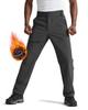 wantdo Men's Fleece Lined Hiking Pants Waterproof Insulated Winter Warm Softshell Ski Snow Outdoor Snowboard Pants Grey L view 2