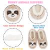Cozylook Cute Animal Slippers for Toddlers Kids Girls Adult Women, Fun Gifts for Birthday Unique, Sloth Size 11-13 view 4