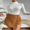 RAISER Womens Shorts Button Wrap Skort For Party, X-Large, Khaki view 2