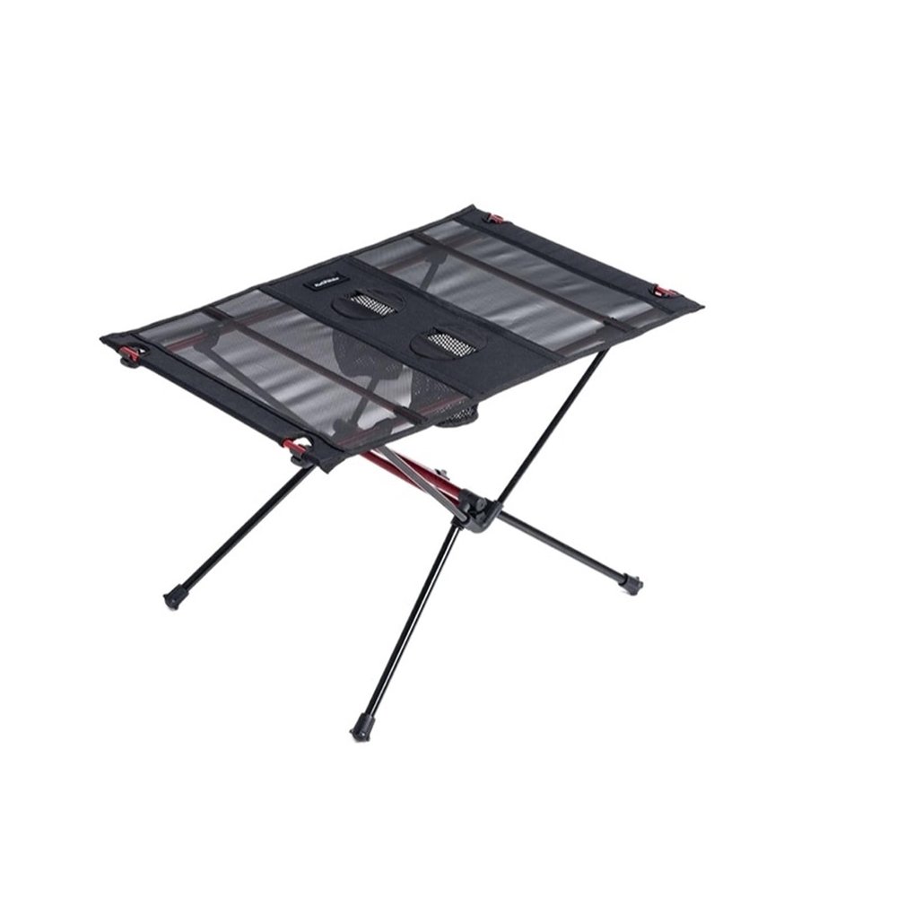 OTHZON Folding Dining Table Outdoor Folding Camping Table Foldable Picnic Table Camping Table Ultralight Collapsible Aluminum Roll Up, Black (652g)