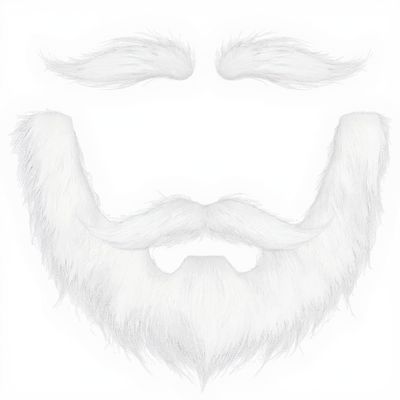 Fake Mustache Set Fake Beard Material Mustaches for Costume and Halloween Festival Party (WhiteMustache and Eyebrow)