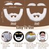 Fake Mustache Set Fake Beard Material Mustaches for Costume and Halloween Festival Party (WhiteMustache and Eyebrow) view 3