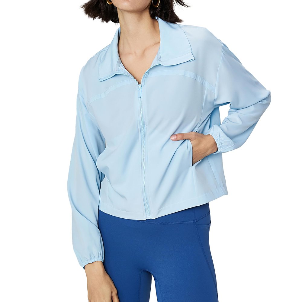 altiland Women's UPF 50+ Sun Protection Outdoor Workout Running Jackets Zip Up Lightweight Cooling Shirt (Baby Blue, S)