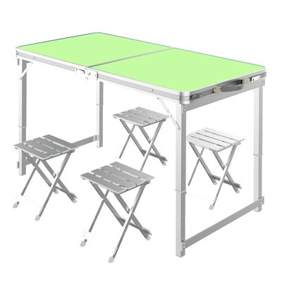 OTHZON Camp Table 1.2m Square Tube Folding Table Outdoor Camping Picnic BBQ Fishing Household Simple Dining Desk Portable Beach (Color : Blue) (Green), Parent