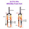 ZECHAO Magnesium Alloy Bike Suspension Fork,Mountain Air Fork 120mm Straight Tube Wire Control Shock Absorber Spring Front Fork(Size:26inch) view 2