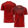 Custom Soccer Jersey Printed Name Number Logo, Red and Black Athletic Shirts for Men Women Youth Soccer Shirt Sports Fan Jerseys view 2