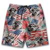 Patriotic Husky Mens Swim Trunks - Amreican Tropical Hawaiian Mens Shorts - Summer Drawstring Beachwear Shorts Series 71 Size S view 1