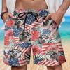 Patriotic Husky Mens Swim Trunks - Amreican Tropical Hawaiian Mens Shorts - Summer Drawstring Beachwear Shorts Series 71 Size S view 2