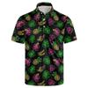 Collemet Mens Golf Shirt Short Sleeve Neon Pineapple Casual and Comfortable Performance Clothes for Everyday Wear L view 1
