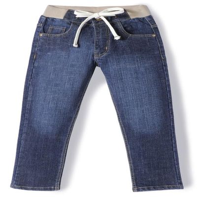 chopper club Boys Jeans in Premium Stretchable Cotton 3x1 Denim Fabric in Slim Fit and Half Cotton Rib Elastic + Button +Zip +Drawstrings DX 8