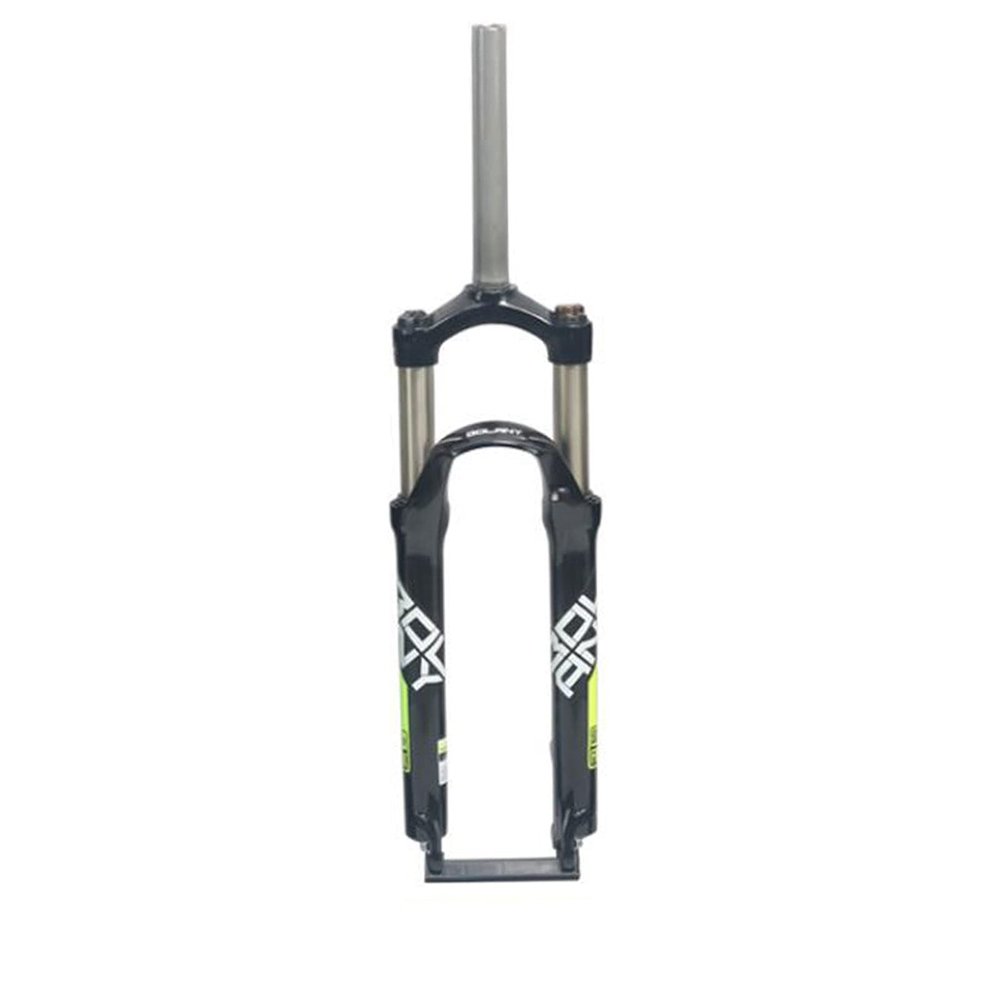 ZECHAO 24 Inch Suspension Bike Front Fork,Travel 100mm Shoulder Control Suspension Fork Mountain Front Fork Disc/V- Brake(Color:Black Green)