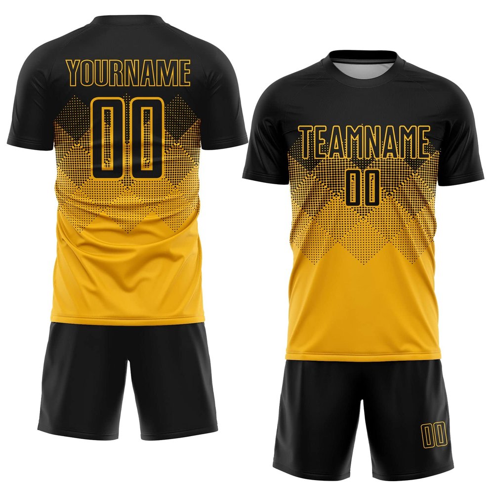 Custom Soccer Jerseys for Men Women Youth Kids, Gold and Black Personalized Soccer Jersey Printed Name Number Logo Mens Clothing