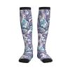 WFTTFOU Blue Teal Purple Paisley Compression Socks For Women Men Knee High Running Socks For Running, 3 Black view 1