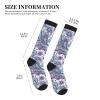WFTTFOU Blue Teal Purple Paisley Compression Socks For Women Men Knee High Running Socks For Running, 3 Black view 4