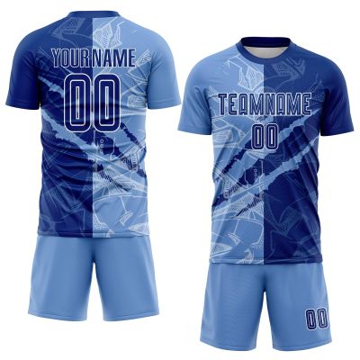 Custom Soccer Jerseys for Men Women Youth Kids, Color Royal Blue Personalized Soccer Jersey Printed Name Number Logo Mens Clothing