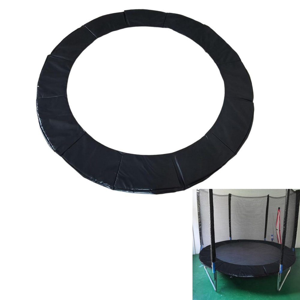 ZGSYH Trampoline Pad Replacement,New PVC & PE Trampoline Cover Round,Weatherproof Universal Spring Pad,Trampoline Spring Cover Replacement Parts,Easy Install(Color:Black,Size:15ft)