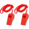 2 Pcs Whistle, Plastic Whistle for Coaches, Red Whistle for Adults, Whistle Emergency Lifeguard Whistle Loud Crisp Sound Referee Whistle with Lanyard Coach Whistle for Teachers Pet Training Officials