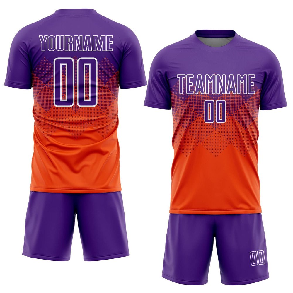 NineFit Basics Custom Soccer Jersey Printed Name Number Logo, Orange Purple White Athletic Shirts for Men Women Youth Soccer Shirt Sports Fan Jerseys