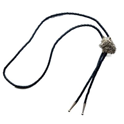 ARTICAL HEART Gold Plating Western Wolf Head Cowboy Cowgirl Wildlife Bolo Tie