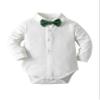 Boarnseorl Baby Boys Gentleman Outfits Pants Sets,Infant Shirt + Pants + Bow Tie + Vest,12-18M view 2