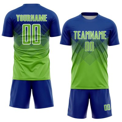 Custom Soccer Jerseys for Boys Men Women Youth Royal Neon Green White Personalized Soccer Jersey Printed Name Number Logo Sports Jersey