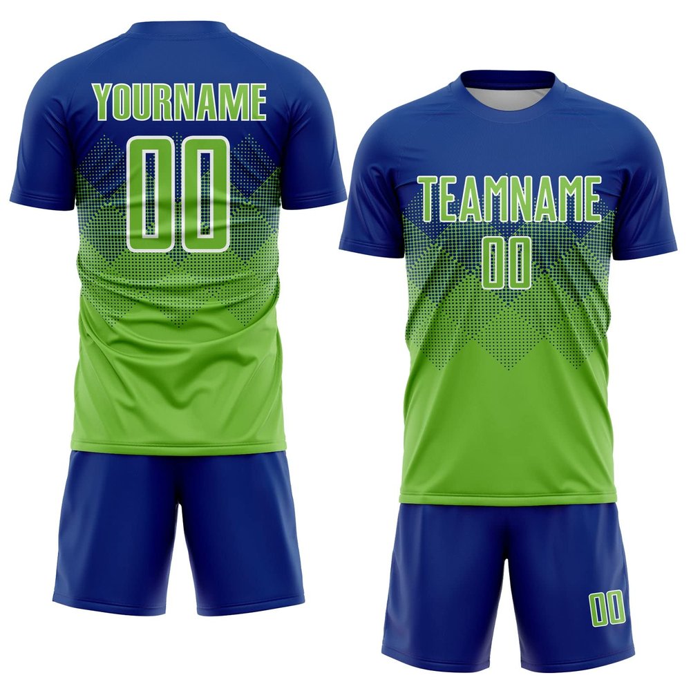Custom Soccer Jerseys for Boys Men Women Youth Royal Neon Green White Personalized Soccer Jersey Printed Name Number Logo Sports Jersey