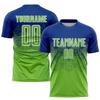 Custom Soccer Jerseys for Boys Men Women Youth Royal Neon Green White Personalized Soccer Jersey Printed Name Number Logo Sports Jersey view 2