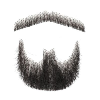 Bromobiz Fake Mustache, Natural Looking Human Hair Fake Beard, Premium Invisible Lace Realistic Facial Hair for Adult Stage Performance, Film & TV Makeup and Theatrical Use (Black Fake Mustache)
