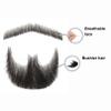 Bromobiz Fake Mustache, Natural Looking Human Hair Fake Beard, Premium Invisible Lace Realistic Facial Hair for Adult Stage Performance, Film & TV Makeup and Theatrical Use (Black Fake Mustache) view 2
