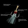 PATIKIL Fishing Assist Hooks Kit, 6 Pack Double Assist Jigging Hook with Glow Tassel for Slow Pitch Jigs Vertical Jigging Lures, Green (3/0#, 3.2"x0.6") view 3