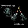 PATIKIL Fishing Assist Hooks Kit, 6 Pack Double Assist Jigging Hook with Glow Tassel for Slow Pitch Jigs Vertical Jigging Lures, Green (3/0#, 3.2"x0.6") view 4