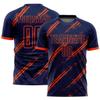 NineFit Basics Custom Soccer Jerseys for Men Women Youth Kids, Navy Orange Personalized Soccer Jersey Printed Name Number Logo Mens Clothing view 2