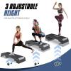 MADOG 38" Aerobics Stepper Platform with Stackable Risers, 6 inch-8 inch-10 inch, Workout Steppers for Exercise at Home, Stable & Non-slip Design, Black/Gray view 4
