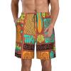 Ncpkcb Men's Swim Trunks Quick Dry Board Shorts Retro Tiki Fish Flower Beach Shorts Casual Sports Running Shorts, X-Large, Fashion view 1