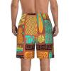 Ncpkcb Men's Swim Trunks Quick Dry Board Shorts Retro Tiki Fish Flower Beach Shorts Casual Sports Running Shorts, Large, Fashion view 2