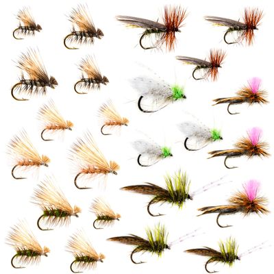 24 Caddis Dry Fly Fishing Assortment for Trout Fly Fishing | Size: #12, #14, #16, #18