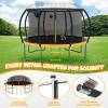 Kiivakii 12FT Trampoline, Outdoor Trampolines for Kids and Adults, Recreational Big Trampoline with Basketball Hoop, Round Trampolines with Sprinkler for Backyard, ASTM Certified, Orange view 2
